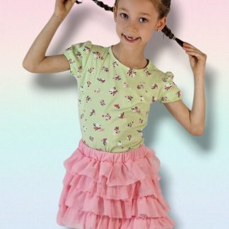 Conjunto com saia folhos tule